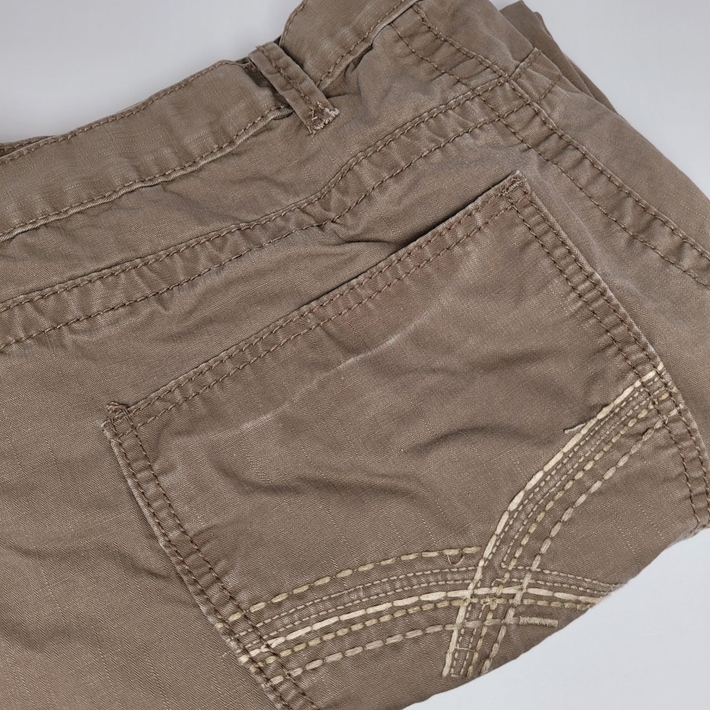 BKE Tyler Pants Mens 42L Brown Excellent Straight Leg Cotton Heavy Stitch Khaki